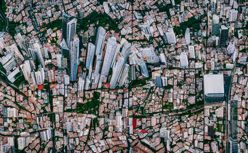 Image similar to award winning overhead view photo of the city of sao paulo, tilt shift photography