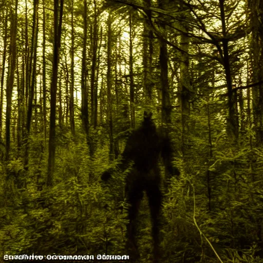 Image similar to nighttime trail-cam photo of an alien in the forest