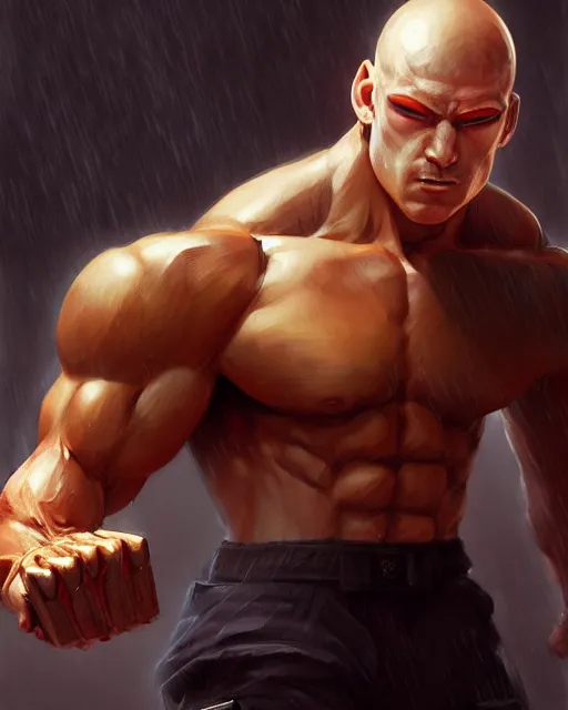 prompthunt: gigachad luigi bodybuilder fighting like saitama wearing a suit  in the mountain, fantasy character portrait, ultra realistic, anime key  visual, full body concept art like ernest khalimov, intricate details,  highly detailed