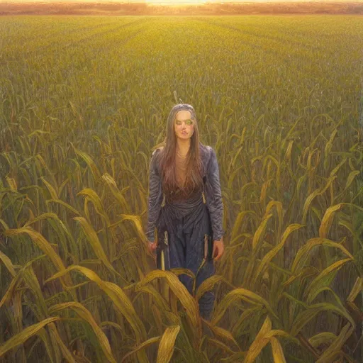 Prompt: tetrapac in a cornfield, art by donato giancola and greg rutkowski, realistic face, digital art, trending on artstation, symmetry!!