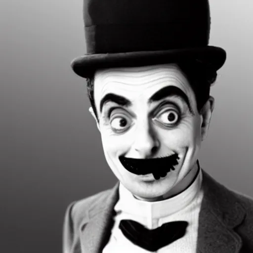 Prompt: mr bean as charlie chaplin