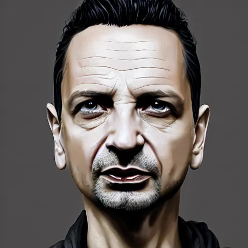 Image similar to portrait of dave gahan from depeche mode as a zombie, 7 days to die zombie, fine art, award winning, intricate, elegant, sharp focus, cinematic lighting, highly detailed, digital painting, 8 k concept art, art by guweiz and z. w. gu, masterpiece, trending on artstation, 8 k