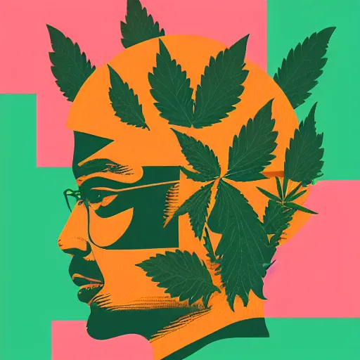 Image similar to profile picture by sachin teng, marijuana organic painting, marijuana, matte, hiphop, hard edges, energetic, 3 d shapes, supreme, asymmetrical, smoke, green, highly detailed