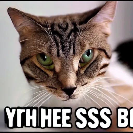 Prompt: youtube thumbnail of Mrwhosetheboss. I bought the STRANGEST CAT on the internet