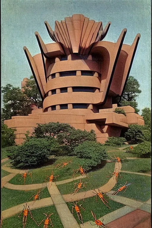 Prompt: ( ( ( ( ( taliesin the human insect : antenna architectures 1 8 8 7, biotipia, pleasure parks, gardening mars, smart farming. muted colors. ) ) ) ) ) by frank lloyd wright!!!!!!!!!!!!!!!!!!!!!!!!!!!!!!