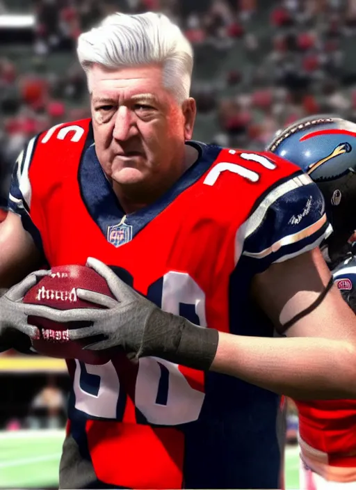 Prompt: screenshot of david lynch in madden nfl 2 2, ps 5, 4 k