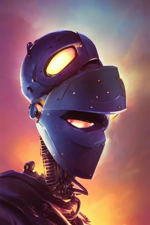 Image similar to epic mask helmet robot ninja portrait stylized as fornite style game design fanart by concept artist gervasio canda, behance hd by jesper ejsing, by rhads, makoto shinkai and lois van baarle, ilya kuvshinov, rossdraws global illumination radiating a glowing aura global illumination ray tracing hdr render in unreal engine 5