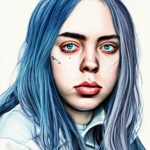 Image similar to beautiful illustration of billie eilish artstation