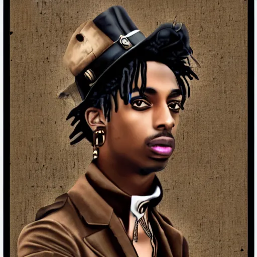 Image similar to playboi carti in steampunk style digital art 4 k the detailed super realistic