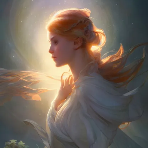 Image similar to aurora, child of light, highly detailed, digital painting, artstation, concept art, smooth, sharp focus, illustration, Unreal Engine 5, 8K, art by artgerm and greg rutkowski and alphonse mucha