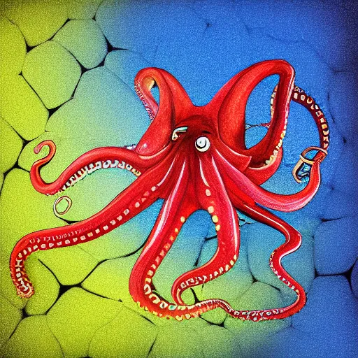 Prompt: octopus playing football, highly detailed digital art