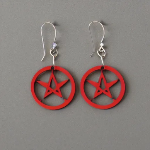 Image similar to segmented 2d laser cut earrings, wiccan symbols