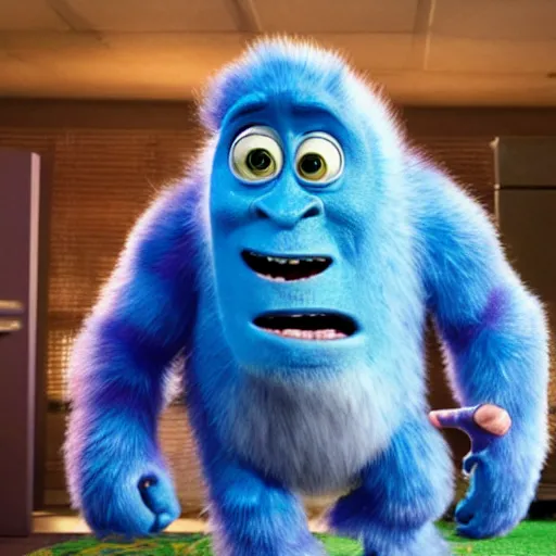 Prompt: dwayne johnson in monsters inc