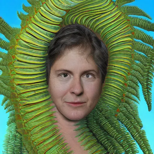 Image similar to my head got replaced with saturn, my mom is going to be so mad, by john philip falter, trending on artstation a seahorse made out of ferns and fractal patterns, 8 k resolution