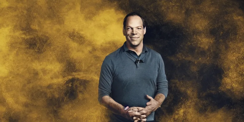 Prompt: phil spencer, phil spencer, phil spencer, american top manager, ceo of microsoft gaming ( xbox ), a division of microsoft engaged in the development of computer games and video game x - box, c wetplate, yellow light in the clouds, 4 k,