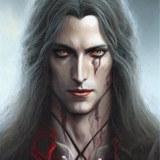 Prompt: alucard from castlevania as a realistic fantasy d & d character, close - up portrait art by donato giancola and greg rutkowski, realistic face, digital art, trending on artstation, 4 k