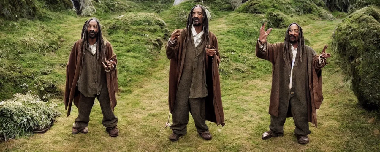 Prompt: snoop dogg as hobbit in the shire