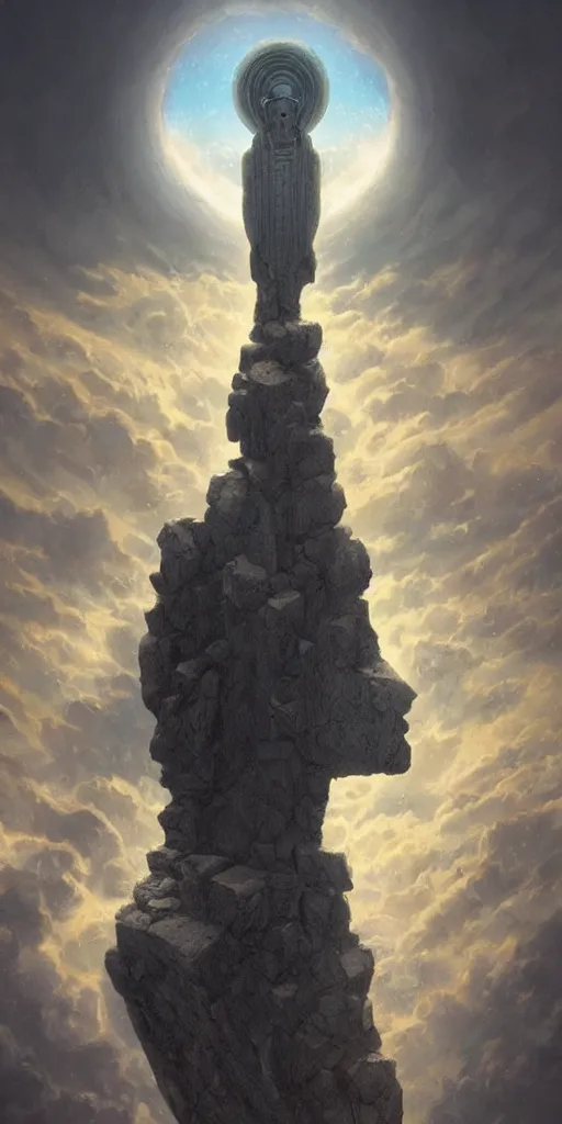 Image similar to symmetry!! anunaki god overlooking the earth, peaking from above the clouds, ancient astronauts, very detailed, intricate, perfect lighting, perfect composition, artstation, artgerm, derek zabrocki, greg rutkowski, 4 k