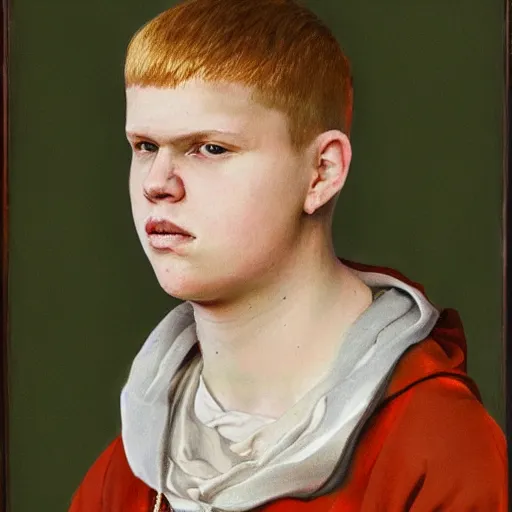 Image similar to portrait of yung lean renaissance style painting