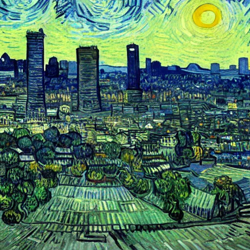 Image similar to sao paulo painted by van gogh