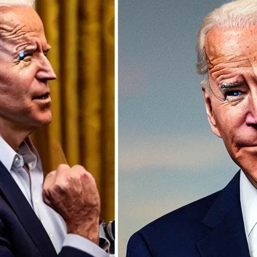 Image similar to Joe Biden with the body of a Bionicle