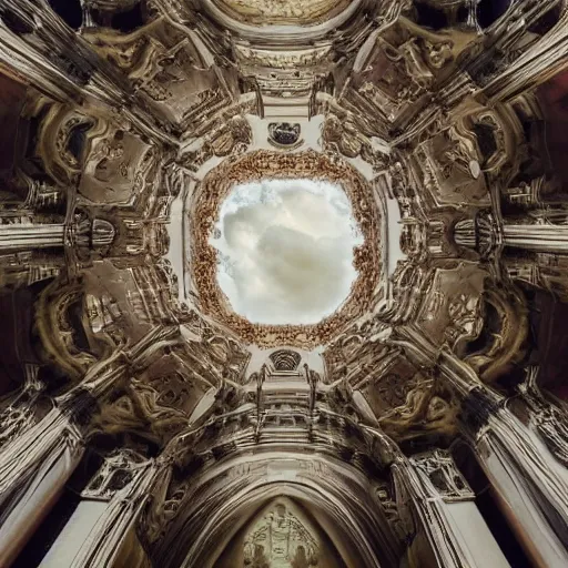 Prompt: beautiful heavenly cloud megastructure in the style of baroque architecture, hyper detailed, hd