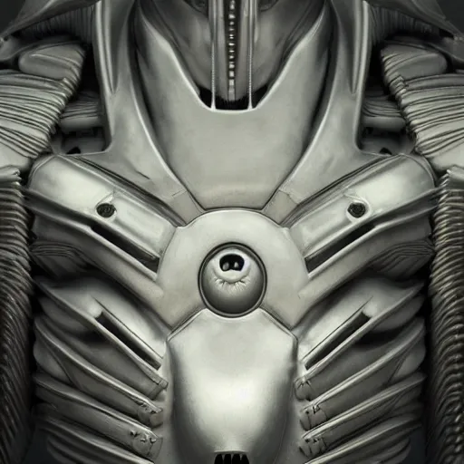 Image similar to mechanoid giger white wolf, machanical and organic, octane render, trending on artstation, vitaly bulgarov, ultra realistic, cinematic lighting, top light