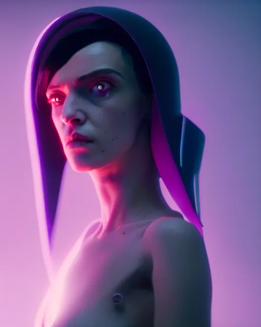 Image similar to woman from the animated series love, death and robots two in the void, cyberpunk 2 0 7 7, clemente, francesco may wilson, edward hopper filonov, beautiful face, octane rendering