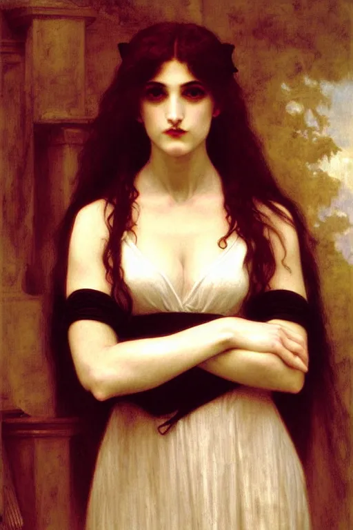 Image similar to carmilla painting by rossetti bouguereau, detailed art, artstation