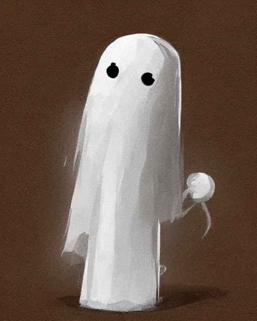 Prompt: cute funny ghost concept art, trending on artstation, trending on deviantart