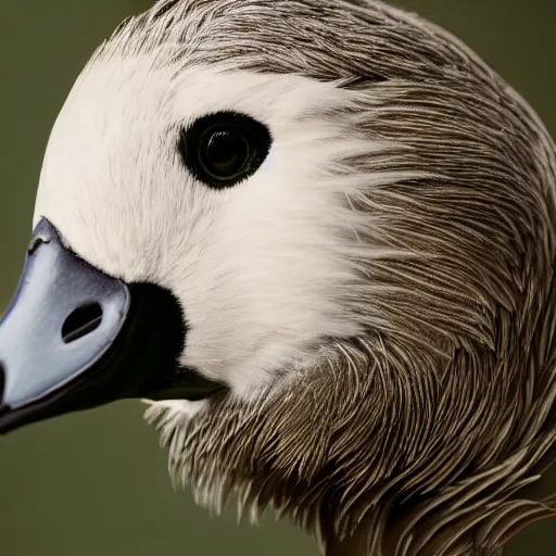 Image similar to portrait of a goose dressed as ryan gosling, feather suit, natural light, sharp, detailed face, magazine, press, photo, steve mccurry, david lazar, canon, nikon, focus