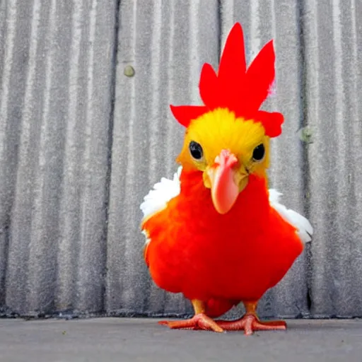 Image similar to photography cute chicken dressed as an inmate