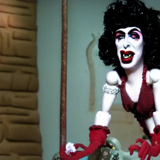 Image similar to frank - n - furter claymation