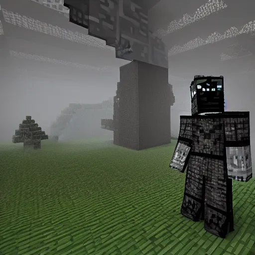 Image similar to dark souls in the style of minecraft