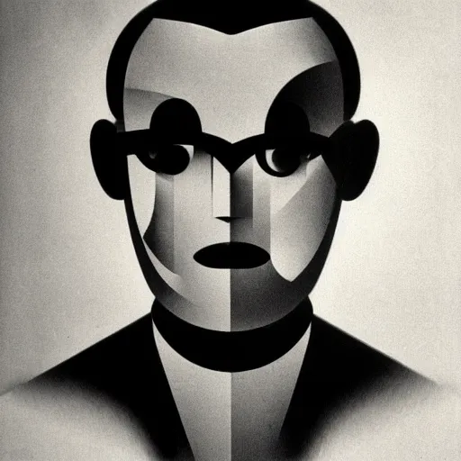 Prompt: portrait bauhaus abstract monochromatic high contrast by moholy - nagy, laszlo