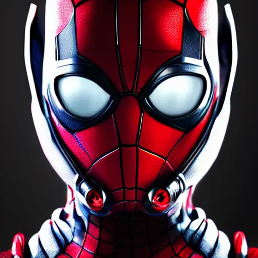 Image similar to characters portrait of Antman mixed with Spiderman, merged character, 4k, highly detailed, cinematic lighting