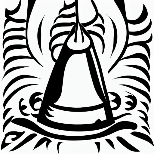 Image similar to mage pointy hat vector art, logo, whimsical, minimalistic, black and white, clear edges, no watermarks
