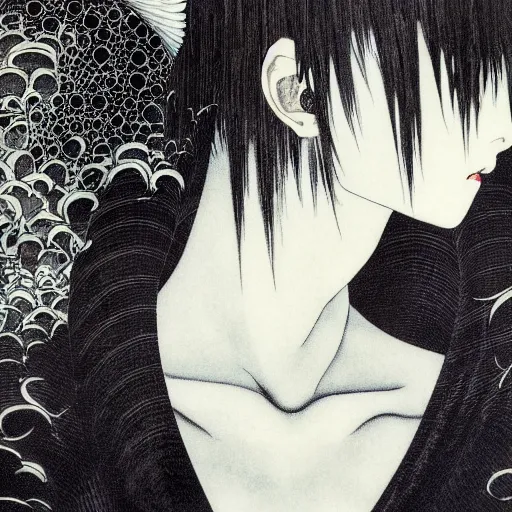 Prompt: prompt : black and white portrait of assassin soft light painted by takato yamamoto, inspired by ghost in shell anime, smooth face feature, intricate oil painting, high detail, sharp high detail, manga and anime 1 9 8 0