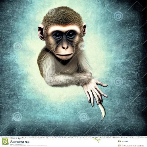 Prompt: astraunaute monkey, deep photo, background soft blue