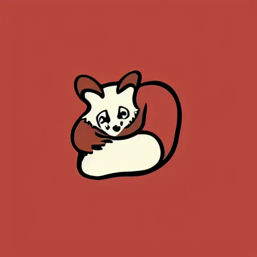 Image similar to a cute red panda sleeping, digital art, icon, 2 d vector logo, cartoon