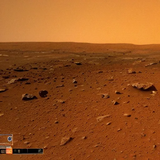 Image similar to A photo of Curiosity failing its landing on Mars, due to a sandstorm, at sunset