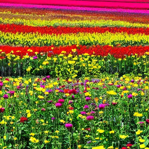 Prompt: flower field