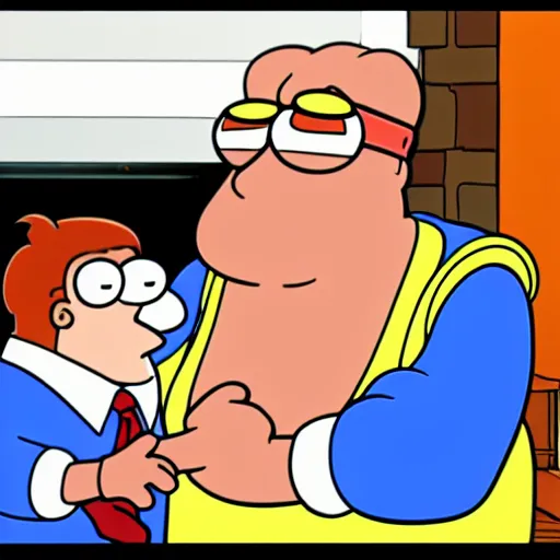 Prompt: Peter Griffin kissing Peter Griffin