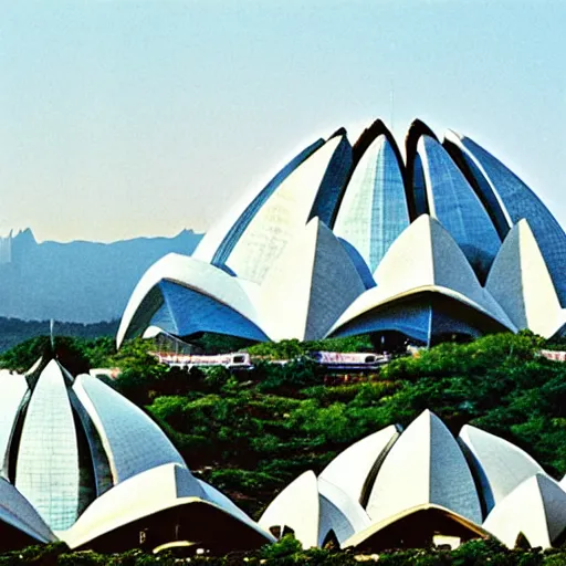 Prompt: futuristic glass lotus temple by buckminster fuller and syd mead, intricate contemporary architecture, photo journalism, photography, cinematic, national geographic photoshoot