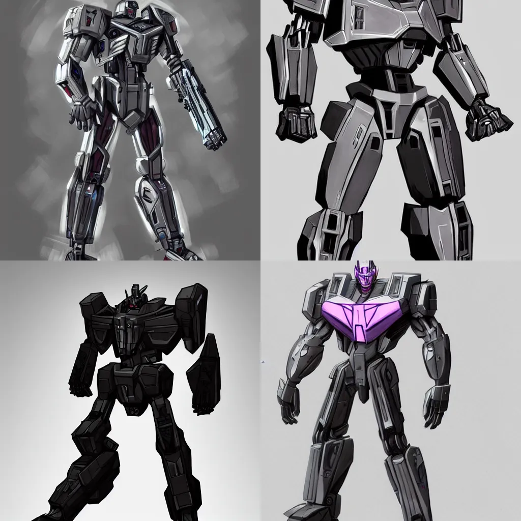 Prompt: Full body Portrait of G1 Megatron concept art, Trending on Artstation, Transformers, concept art, mech, digital art