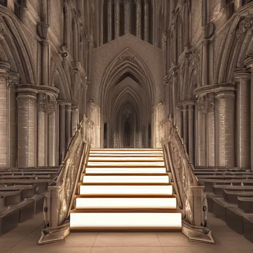 Prompt: a crystal and opal staircase in the cathedral of light, light sweep, glowing, stencil volume shadows, lighting rendered in unreal engine 5 and cinema 4 k - n 9