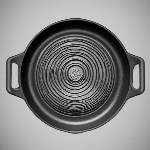 Prompt: a cast iron frypan that is also a portal to another dimension, ultra detailed, highly detailed, 8 k, trending on artstation, award - winning art,