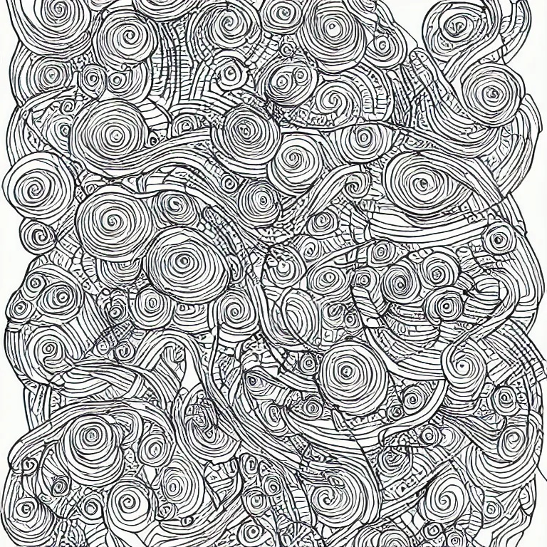 Image similar to a pen and ink generative line - art drawing