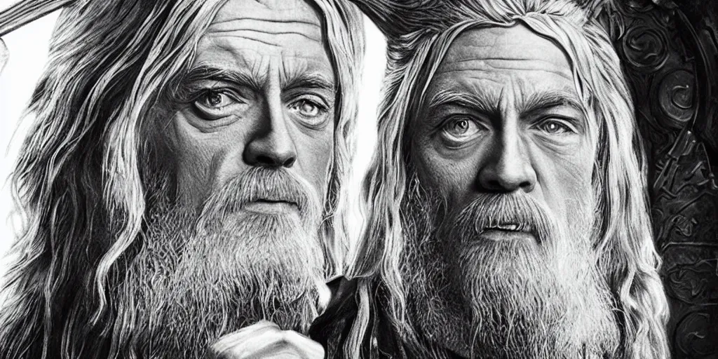 Image similar to kurt cobain as gandalf the wizard, highly detailed, marvel cinematic universe, mcu, photo