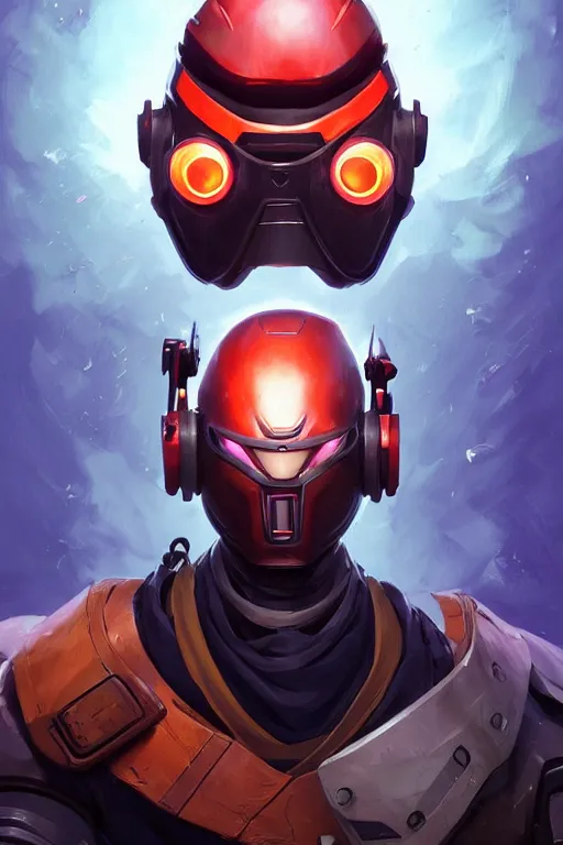 Image similar to epic mask helmet robot ninja portrait stylized as fornite style game design fanart by concept artist gervasio canda, behance hd by jesper ejsing, by rhads, makoto shinkai and lois van baarle, ilya kuvshinov, rossdraws global illumination radiating a glowing aura global illumination ray tracing hdr render in unreal engine 5